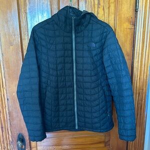Black Hooded Mens North Face Jacket Large